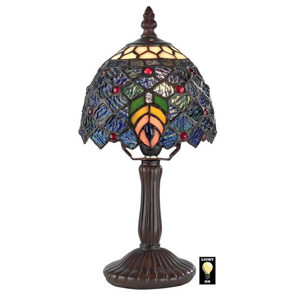 Design Toscano Ravishing Peacock Petite Tiffany-Style Table Lamp TF10043